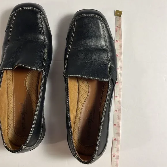 Naturalizer Natural Sole Black Leather Slip On Loafer Shoe Contrast Stitching 7M - Picture 10 of 10